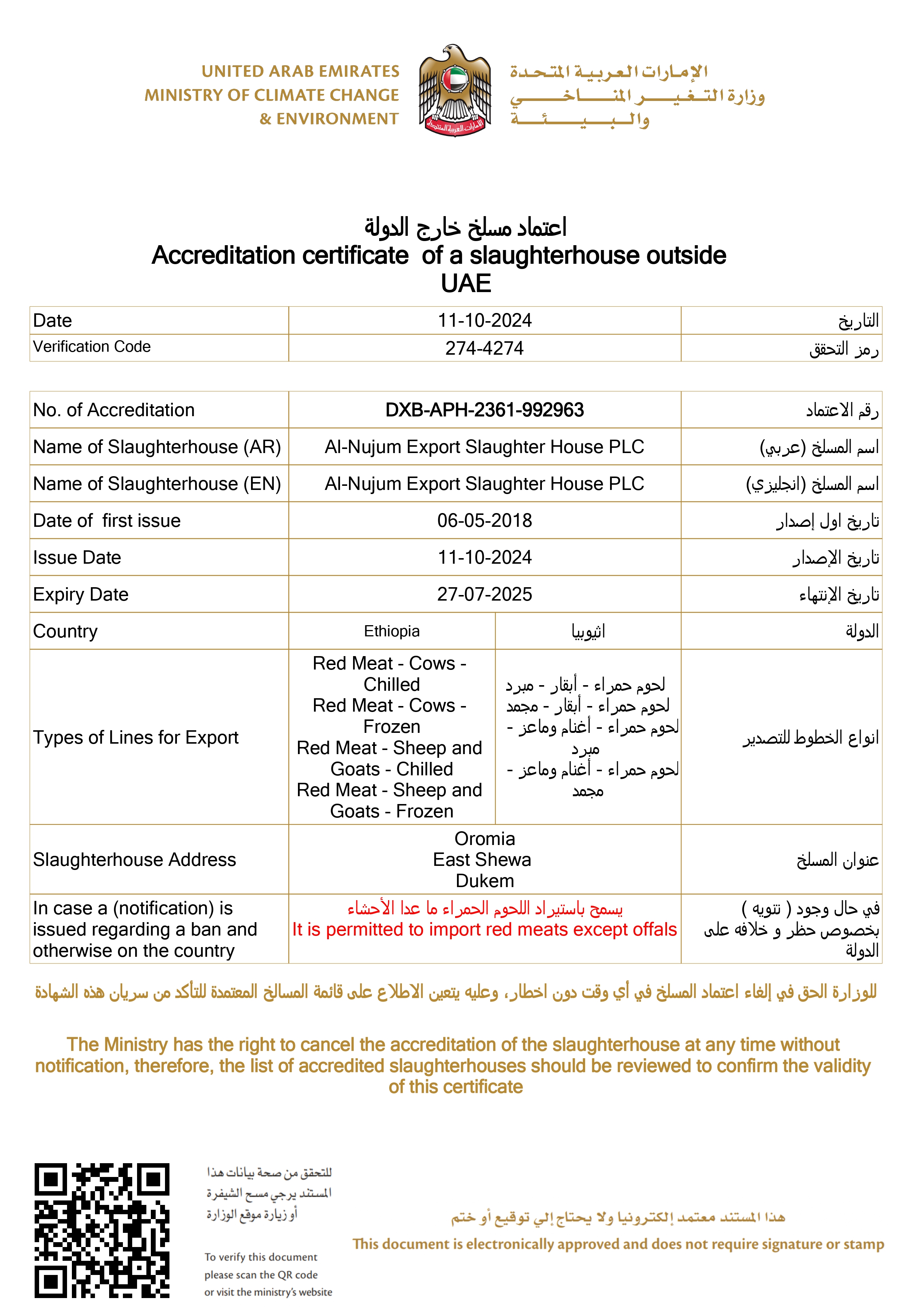 Food Safety Certification